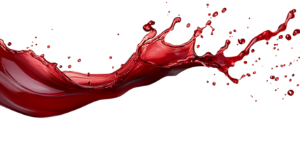 Red wine splash isolated on transparent or white background