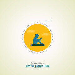 International Day of Education concept vector illustration background. Creative Education day