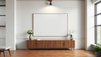 A mockup of office wall art featuring a canvas presentation, wall, corporate, canvas
