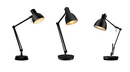 Set of desk lamps isolated on transparent or white background