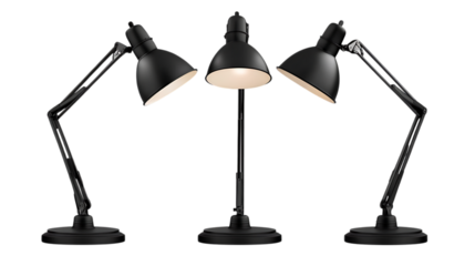 Set of desk lamps isolated on transparent or white background