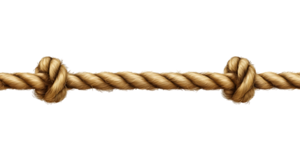 Straight rope isolated on transparent or white background