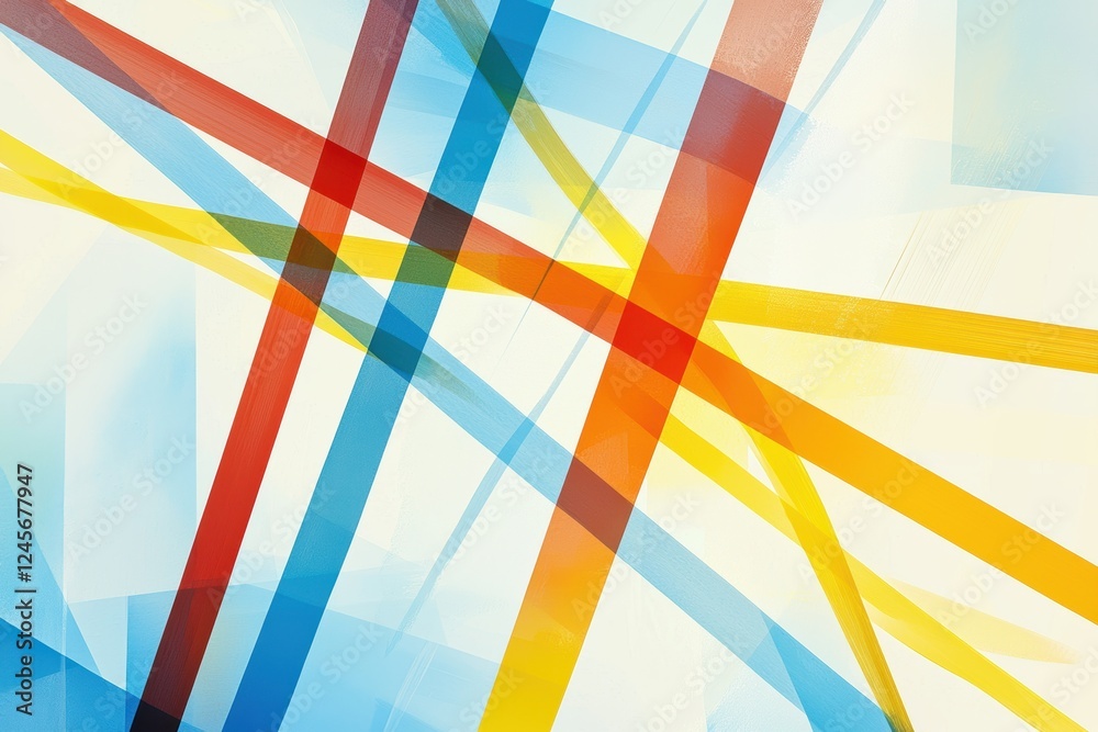Poster abstract modern art with colorful shapes and parallel lines for design use