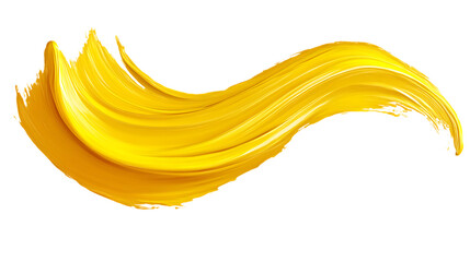 Transparent PNG available Yellow paint stroke isolated on transparent or white background