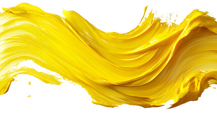 Transparent PNG available Yellow paint stroke isolated on transparent or white background