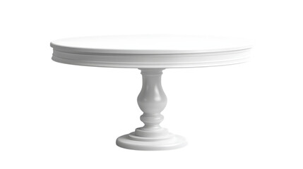 White pedestal table isolated on transparent or white background