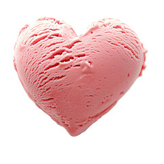 Heart shaped ice cream on a transparent background.