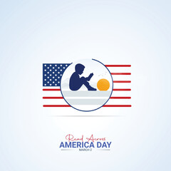 Read Across America Day Creative Design. Read Across Poster, vector, illustration, March 2.