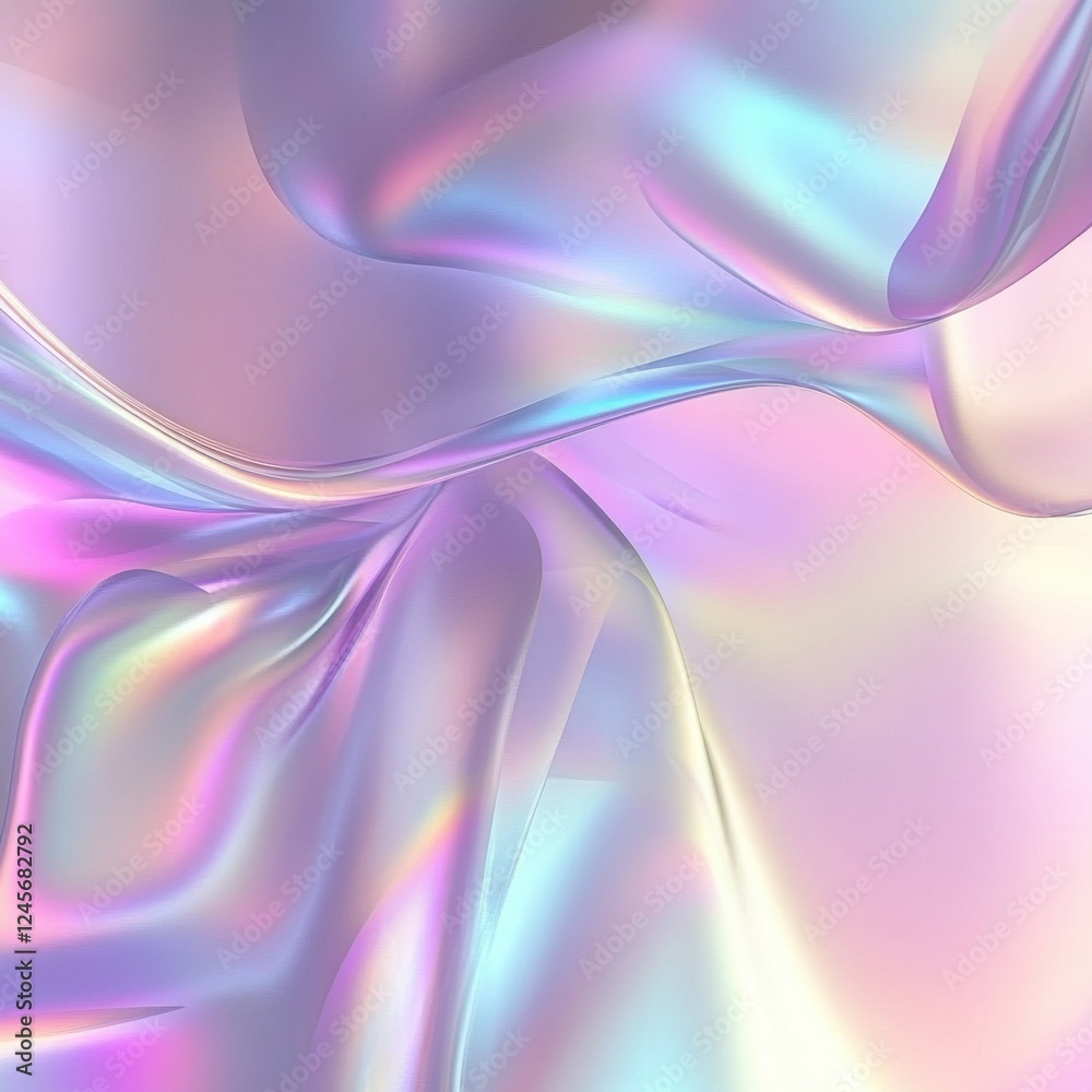 Wall mural holographic gradient background with pink and blue tones featuring a soft glow and abstract design