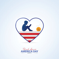 Read Across America Day Creative Design. Read Across Poster, vector, illustration, March 2.