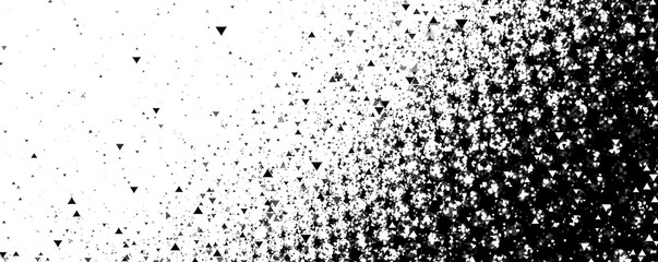 Obraz premium Abstract halftone triangle pattern; black and white geometric design, abstract, style