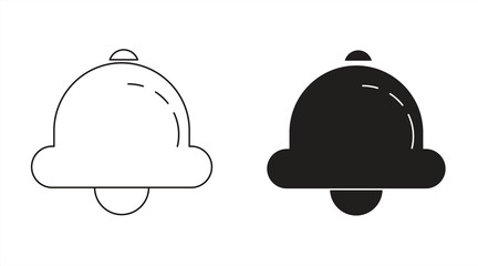 
Bell set icon, Silhouette and flat style, eps 10, on white back screen, vector illustration.