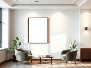 A mockup of office wall art featuring a canvas display, office, display, wall art