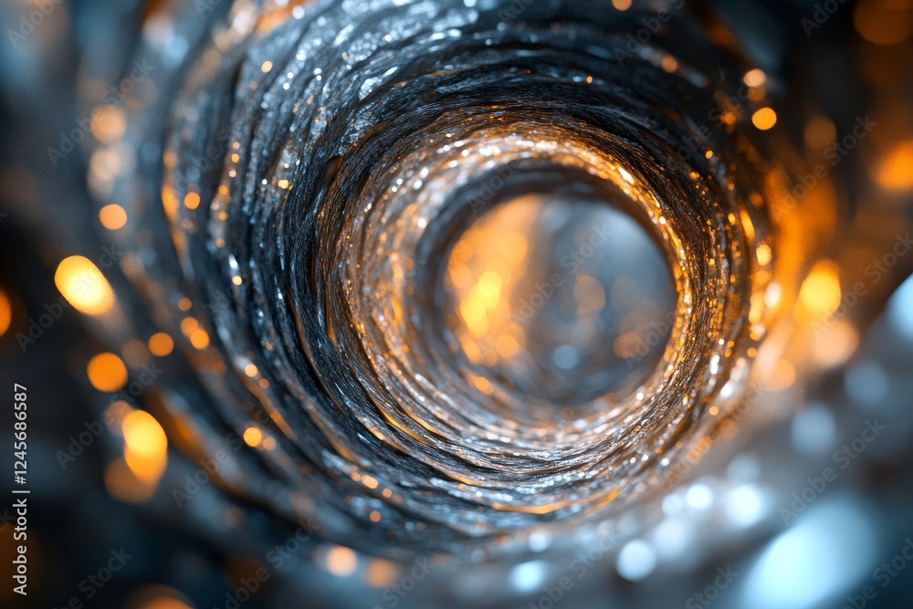 Poster abstract 3d render of spiraling rods forming a dynamic structure., generative ai