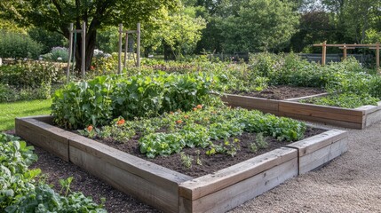 Rustic Raised Garden Beds - A Peaceful Outdoor Oasis
