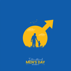 international men's day. conceptual design for social media. 3D illustration.