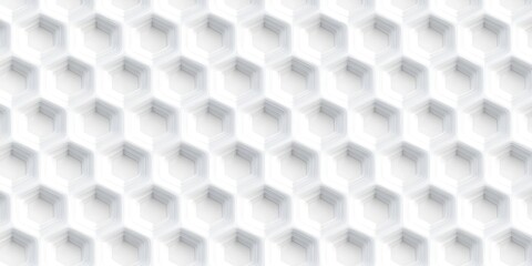 Fototapeta premium White background with a pattern of white hexagons