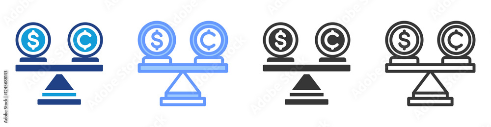 Aufkleber Stablecoin icon set multiple style collection