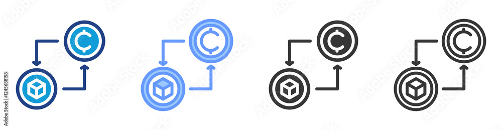 Aufkleber Token swap icon set multiple style collection