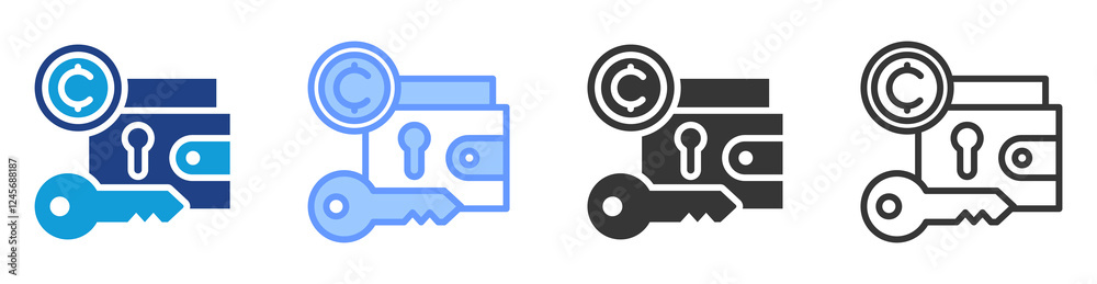 Poster Non custodial service icon set multiple style collection