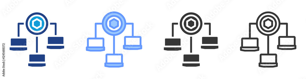 Poster governance token icon set multiple style collection