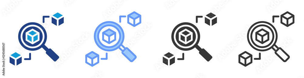 Poster On chain analytics icon set multiple style collection