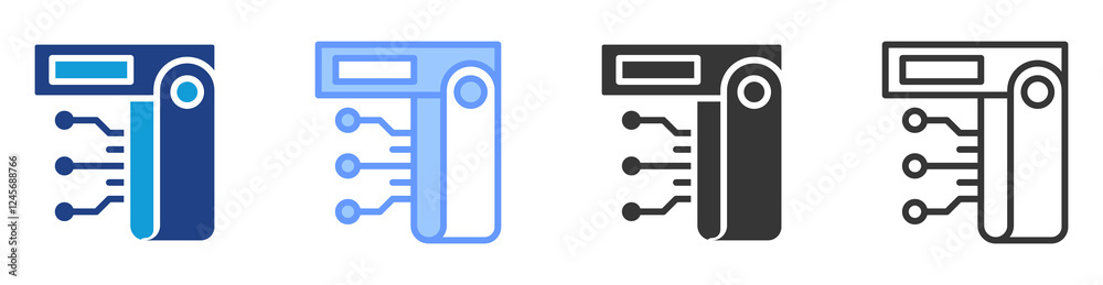 Aufkleber Hardware wallet icon set multiple style collection