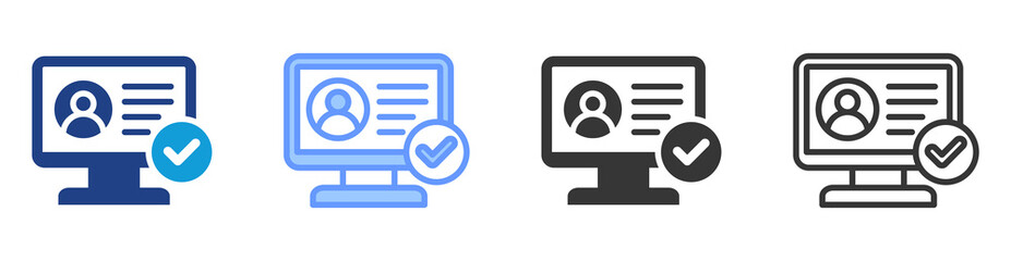 Digital identity icon set multiple style collection