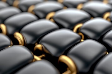 Fototapeta premium Abstract Black and Gold Geometric Pattern: A Luxurious 3D Render