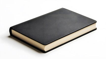 26. A minimalist black notebook on a white background
