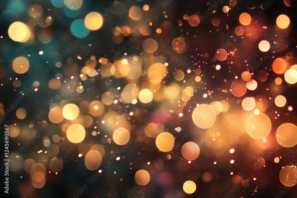 Poster abstract light blur featuring sparkles and a zen papaya design with vibrant colors and soft textures