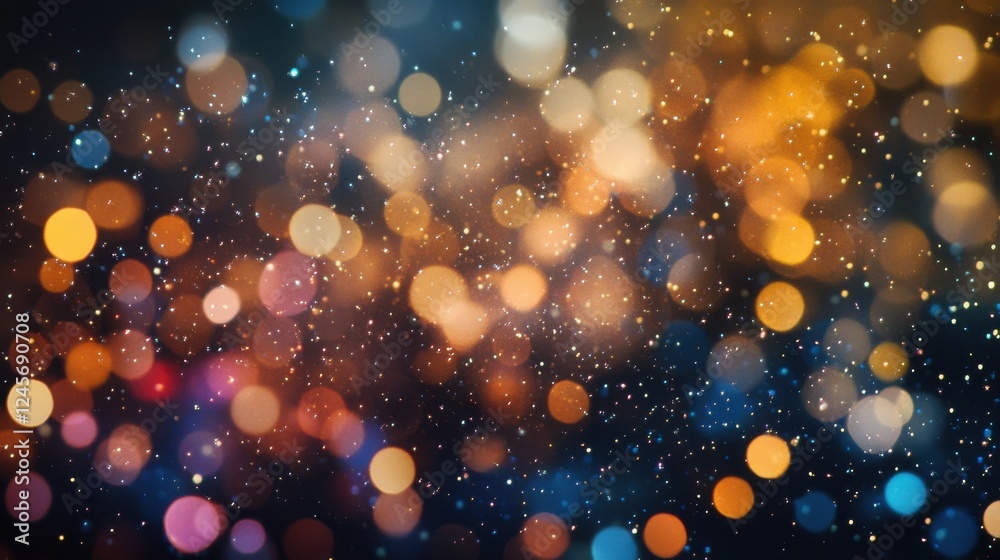 Poster abstract blur of colorful lights and sparkles with a zen papaya background in a modern composition