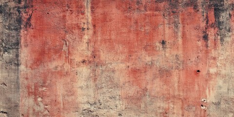 Obraz premium Rough grunge concrete wall textured background in reddish hues with gritty uneven surface textures featuring dark patches and subtle wear marks