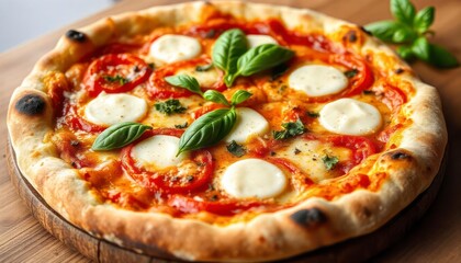 Delicious Margherita Pizza with Fresh Mozzarella and Basil