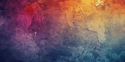 Obraz premium Colorful textured gradient wall with hues of orange, pink, purple, and blue blending smoothly from top to bottom creating an artistic backdrop.