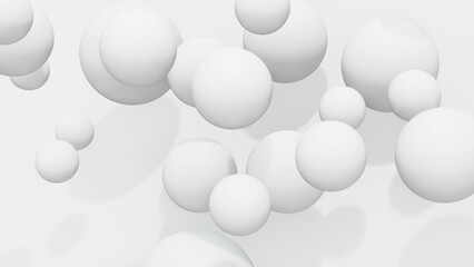 Abstract white round ball 3d rendering, background wallpaper, 3d render