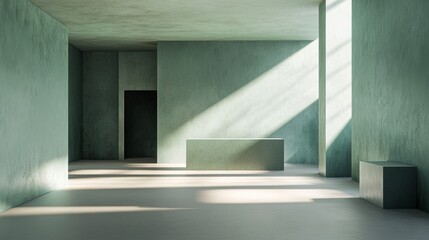 Fototapeta premium modern office interior with blank wall for mockup. 3d rendering