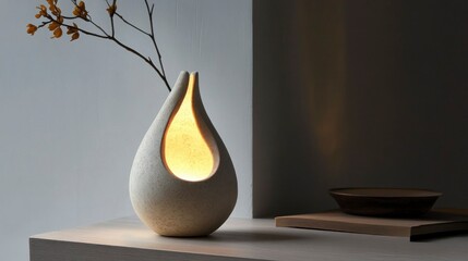 Innovative minimalist lamp design home interior decorative lighting modern environment artistic viewpoint handmade ceramic concept