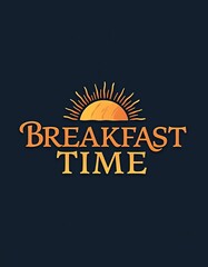 Cheerful Breakfast Time Logo with Sunrise Graphic and Elegant Lettering