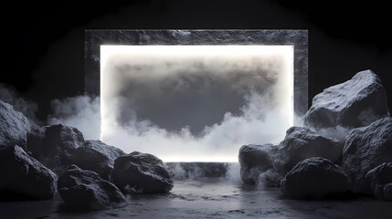 Futuristic Vision of a Mysterious Black Monolith