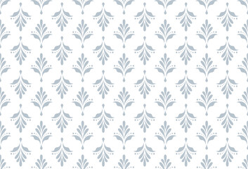 Flower geometric pattern. Seamless vector background. White and gray ornament