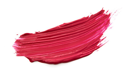 Vibrant Red Brushstroke on Clean White Background