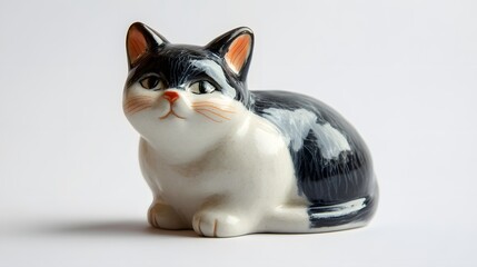 89. A ceramic cat figurine on a white background