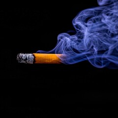 Cigarette Smoke Photography Blue Haze Burning Tobacco Dark Background