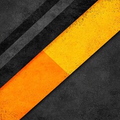 Fototapeta premium Abstract Geometric Background Diagonal Stripes of Black Gray Orange and Yellow on Dark Texture