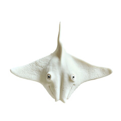 Fototapeta premium Realistic White Playdough Model of a Creative Shark Design on Solid transparent background for Artistic Projects
