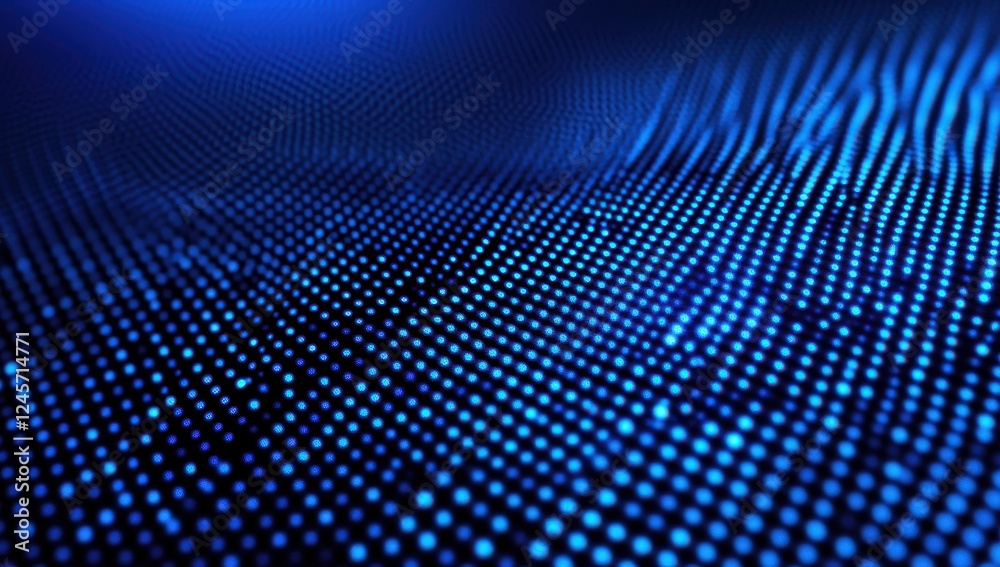Aufkleber abstract digital background with glowing blue dots creating wave patterns in a dark environment suit