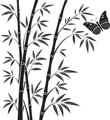 Fototapeta premium Elegant Bamboo Stalks: Traditional Japanese Zen Aesthetics , Art & Illustration