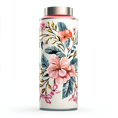 Fototapeta premium dry shampoo spray can with floral fragrance, isolated on white