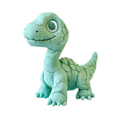 Fototapeta premium Playful Dinosaur Toy Crafted from Soft Playdough on a Clean transparent background for Creative Projects